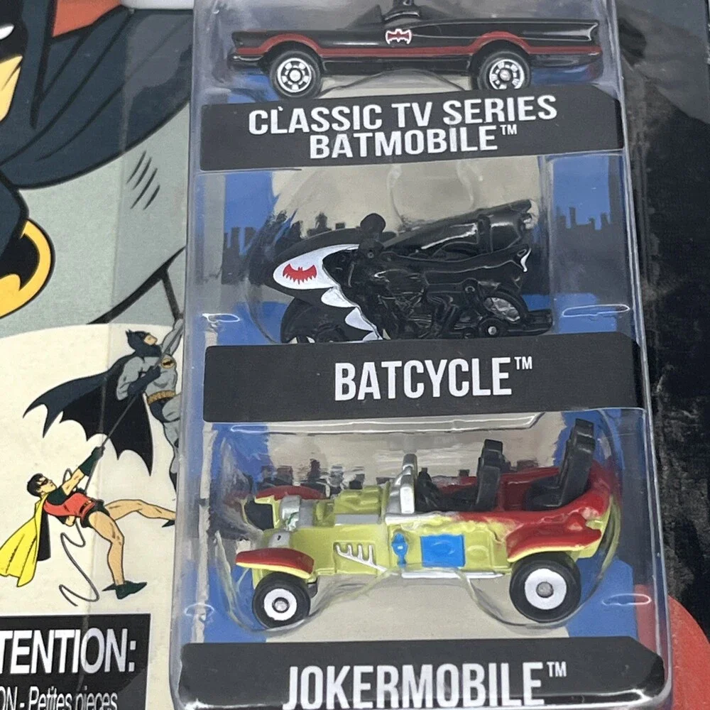 Jada NANO HOLLYWOOD RIDES - BATMAN Classic TV Batmobile, Batcycle, Jokermobile